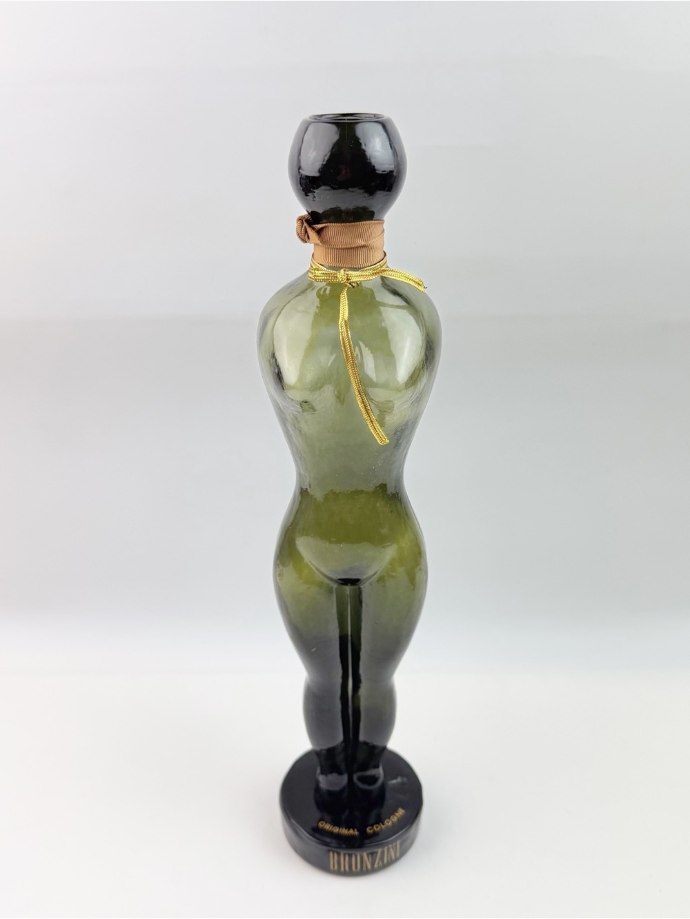 Vtg 60s 70s Bronzini Cologne Female Figure Art Glass Bottle Italy MCM Men 12.5”